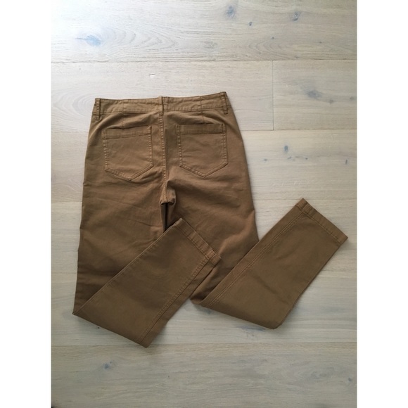 Aritzia TNA Cotton Straight Leg Brown Khaki Pants - Picture 3 of 11